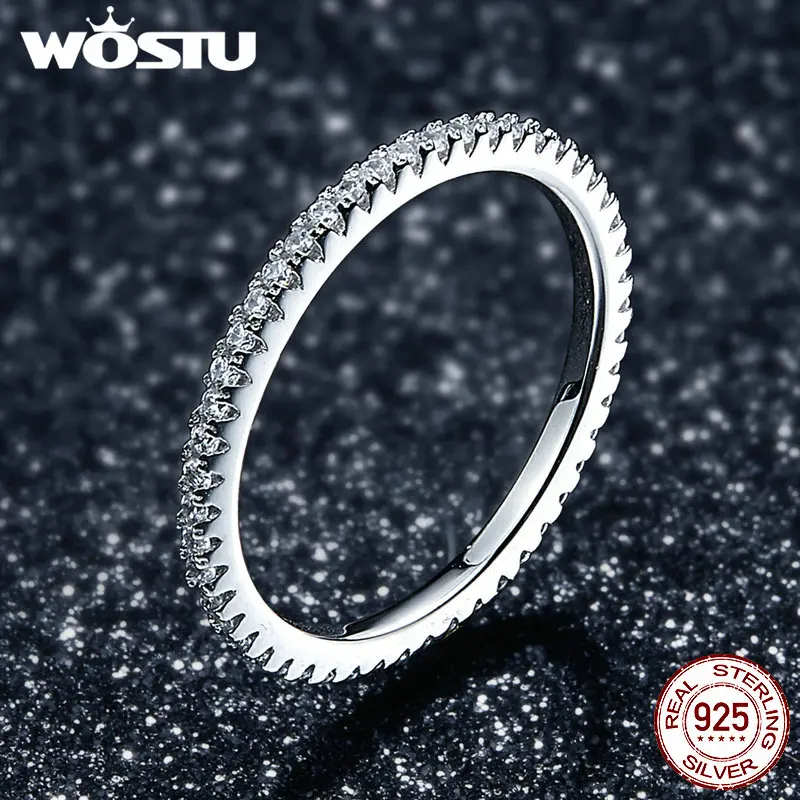WOSTU Genuine 100% 925 Sterling Silver Geometric Round Clear Crystal Circle Finger Ring For Women Engagement Jewelry Gift CQR066
WOSTU Genuine 100% 925 Sterling Silver Geometric Round Clear Crystal Circle Finger Ring For Women Engagement Jewelry Gift CQR066