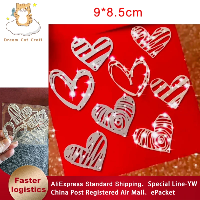 2021 New Stroked Hearts Metal Cutting Dies Decorative Scrapbooking Steel Craft Die Cut Embossing Paper Cards Stencils
2021 New Stroked Hearts Metal Cutting Dies Decorative Scrapbooking Steel Craft Die Cut Embossing Paper Cards Stencils