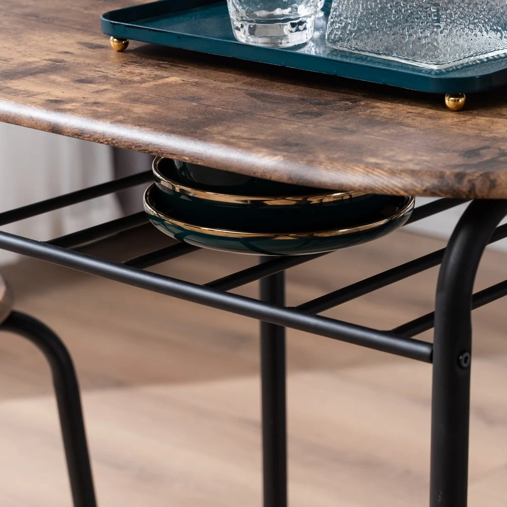 Fire Wood PVC Black Paint Breakfast Table For Couples With Curved Back (One Table And Two Chairs) (80x53x76cm)
Fire Wood PVC Black Paint Breakfast Table For Couples With Curved Back (One Table And Two Chairs) (80x53x76cm)