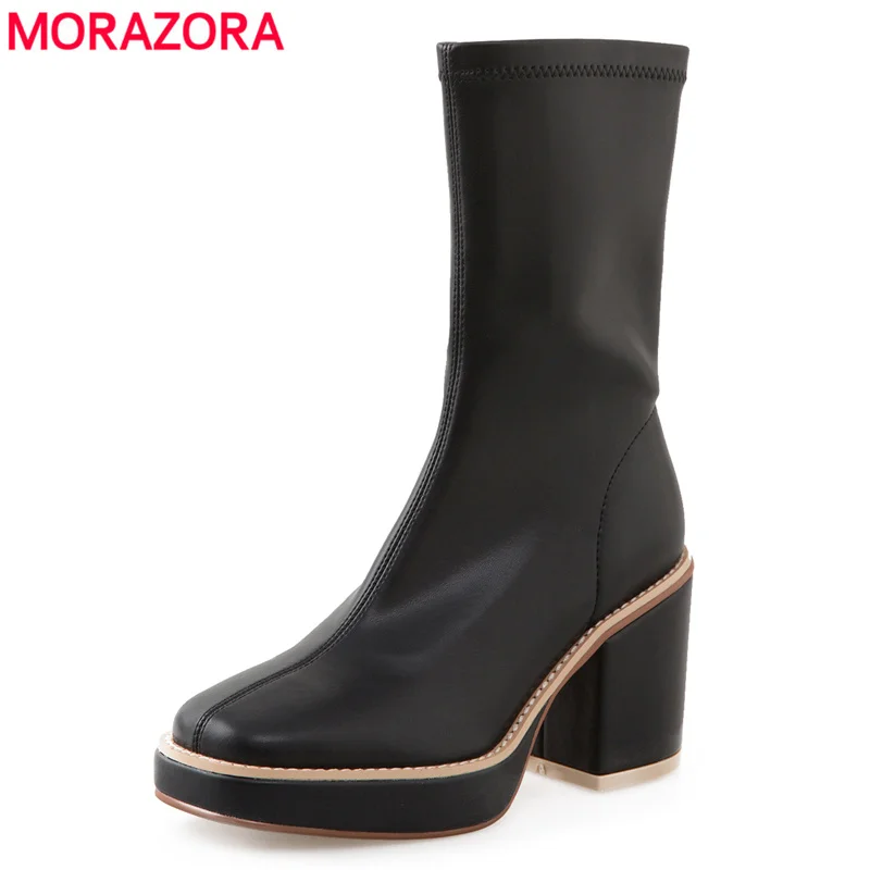 MORAZORA Plus Size 34-43 New Fashion Boots Women Square High Heels Zipper Ladies Ankle Boots Platform Botas Autumn Winter Shoes
MORAZORA Plus Size 34-43 New Fashion Boots Women Square High Heels Zipper Ladies Ankle Boots Platform Botas Autumn Winter Shoes