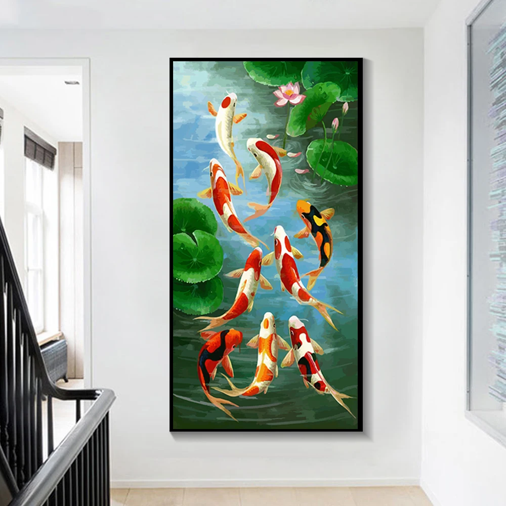 Koi Fish Wall Art Picture HD Prints Canvas Painting Chinese style Nine Red Koi Fish Landscape For Living Room Modern Decoration
Koi Fish Wall Art Picture HD Prints Canvas Painting Chinese style Nine Red Koi Fish Landscape For Living Room Modern Decoration