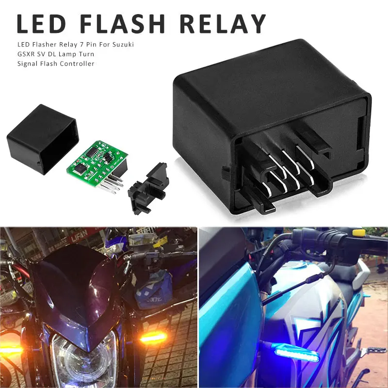 Vehemo 7 Pin LED Flasher Relay Turn Signal Relay Speed Durable Motorcycle Blinker LED Flash Controller Indicator Car Accessories
Vehemo 7 Pin LED Flasher Relay Turn Signal Relay Speed Durable Motorcycle Blinker LED Flash Controller Indicator Car Accessories