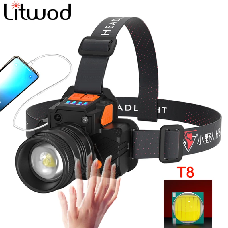 Powerful LED Headlight Sensor T6 Head Lamp 8000lumens Flashlight Torch Headlamp Built-in 2 18650 Battery for Camping, Fishing
Powerful LED Headlight Sensor T6 Head Lamp 8000lumens Flashlight Torch Headlamp Built-in 2 18650 Battery for Camping, Fishing