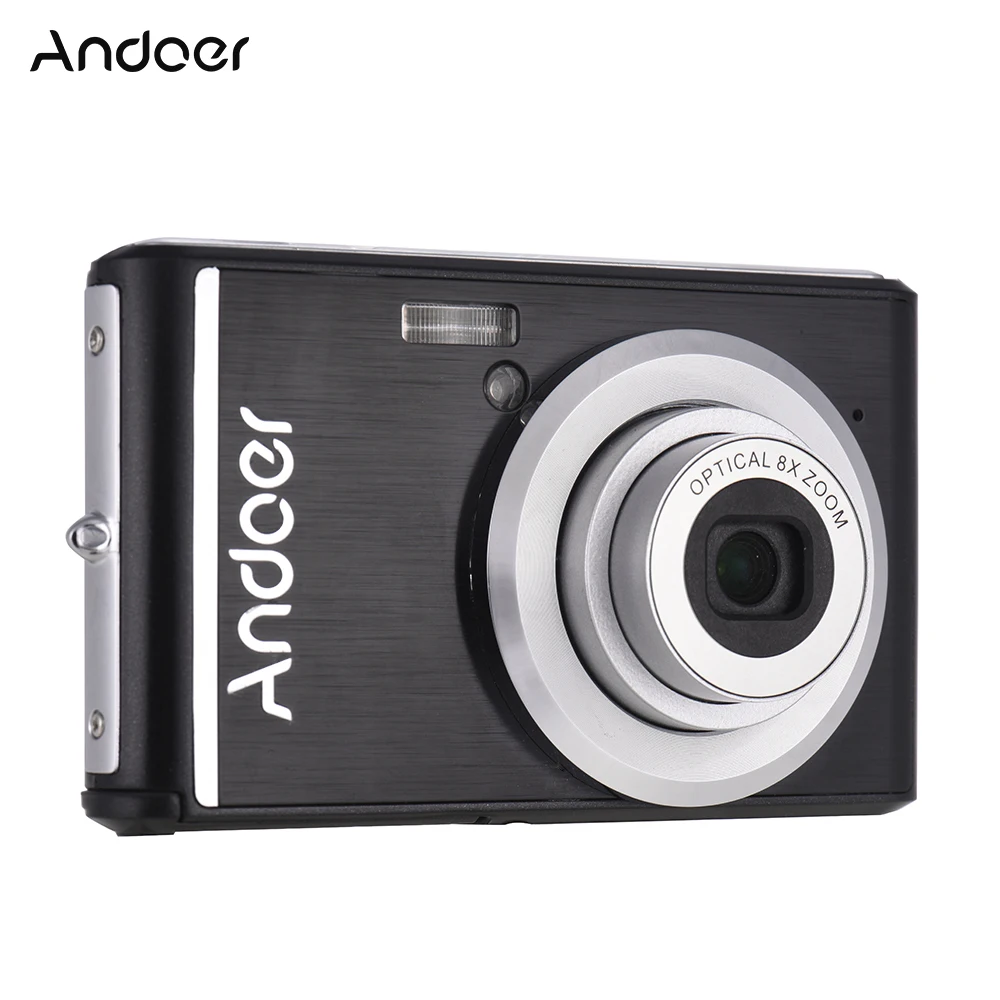 

Цифровая видеокамера Andoer 20MP 1080P, видеокамера с ЖК-экраном и 2 аккумуляторами, 8X оптический зум, стабилизационная камера