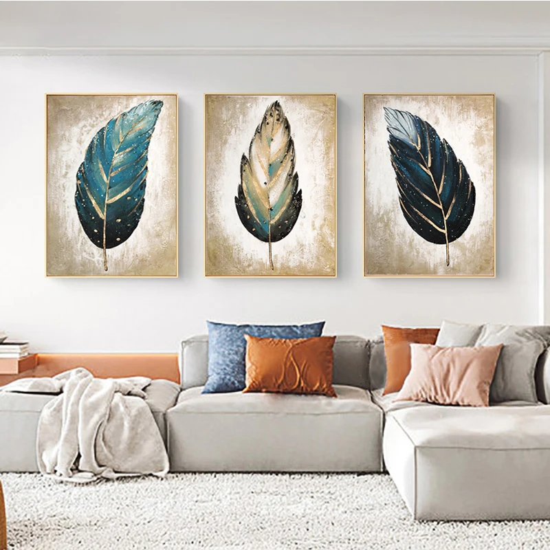 

Vintage Abstract Feather Canvas Painting Wall Art Posters and Prints Pictures for Living Room Modern Cuadros Home Decor Unframed