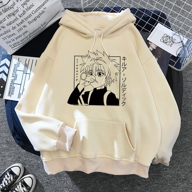 

Women Hoodies Hunter X Hunter Sweatshirts Killua Zoldyck Anime Manga Black Hoodies Bluzy Tops Clothes Anime Hoodie Goth Clothes