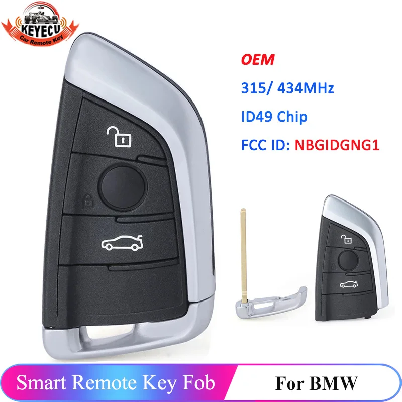 KEYECU OEM 315 МГц/434 МГц NBGIDGNG1 дистанционный смарт ключ брелок 3 Кнопка для BMW 2 5 7 серии X5