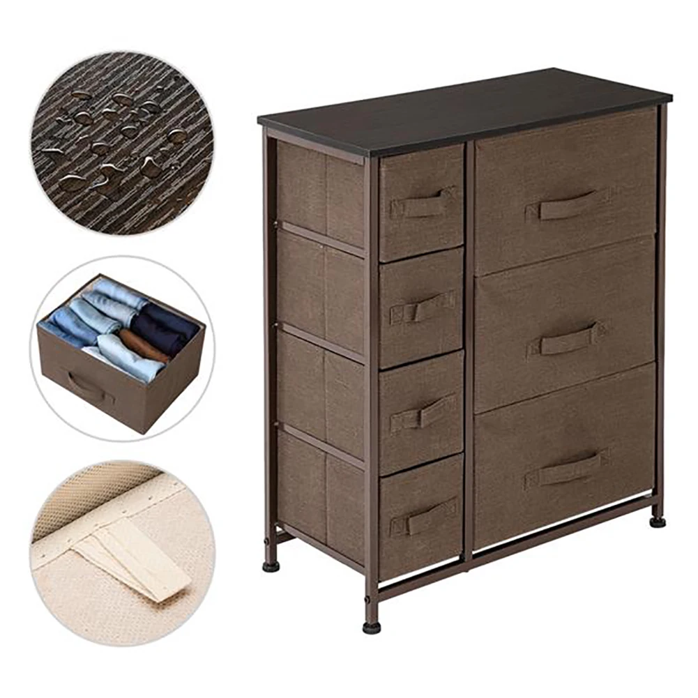 Dark Brown Four Layer Small Four Three Type Iron Non - Woven Drawer Rack with 7 Removable Drawers Office Home Decoration
Dark Brown Four Layer Small Four Three Type Iron Non - Woven Drawer Rack with 7 Removable Drawers Office Home Decoration