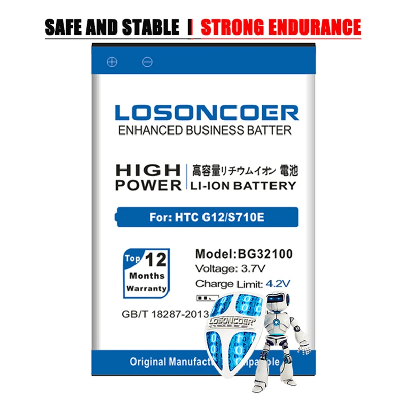 Аккумулятор LOSONCOER 3400 мАч BG32100 PG32130 для HTC G11 G12 G15 Desire S S510E S710E C510e S715e s710D T3366 T8698 A9393 |