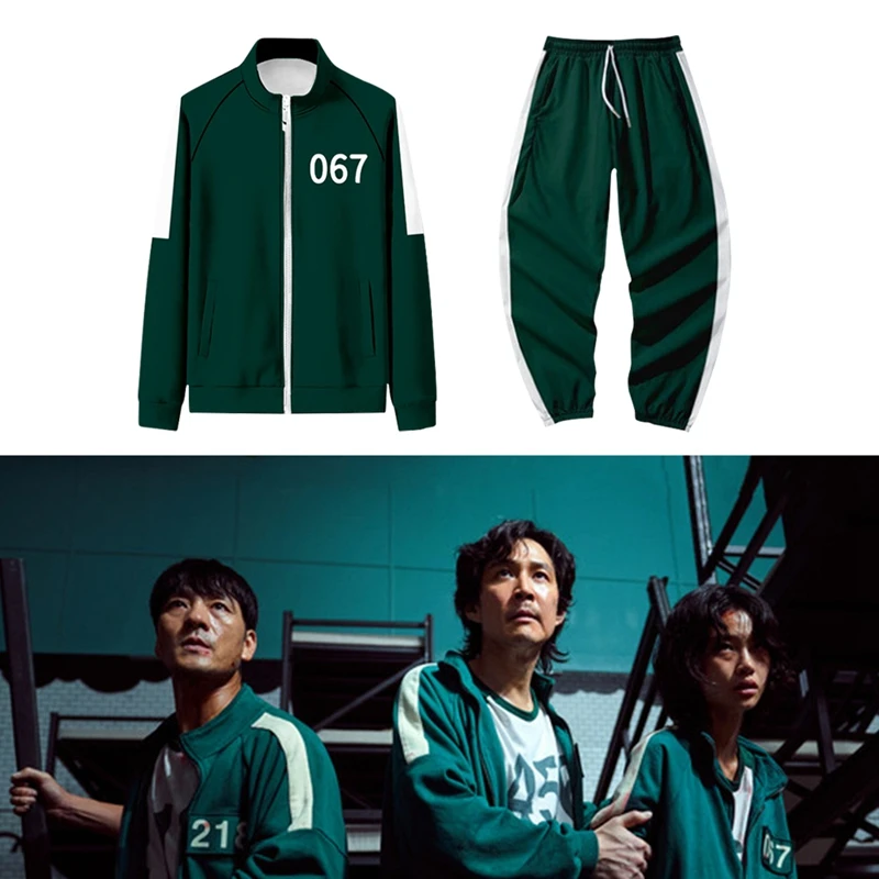 Squid Game Jacket Pants Round Six Men Women Costumes Cosplay Sports Zipper Cardigan Digital 456 Printing Pocket Sweatshirts Set 
Squid Game Jacket Pants Round Six Men Women Costumes Cosplay Sports Zipper Cardigan Digital 456 Printing Pocket Sweatshirts Set