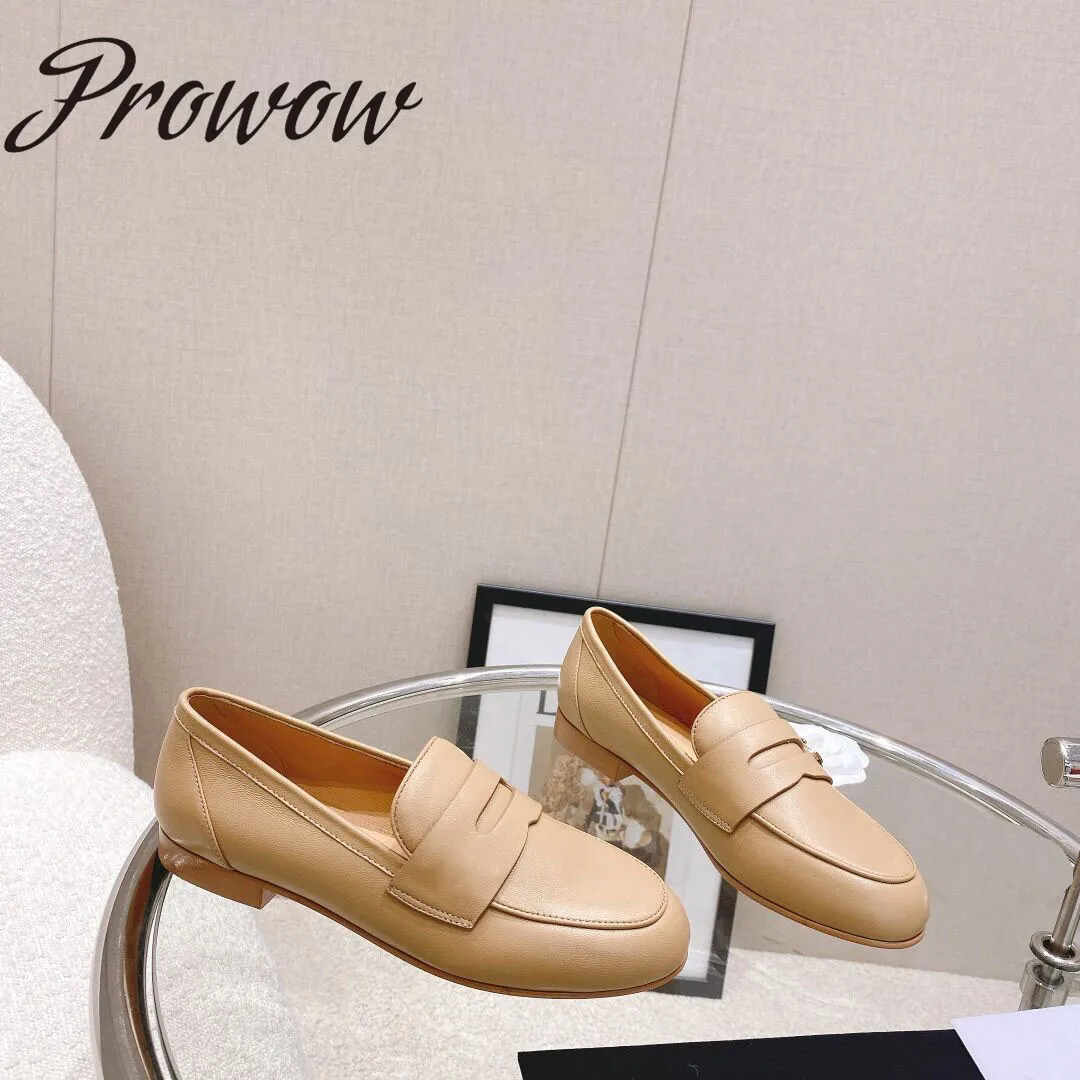 Prowow New Genuine Leather Beige Leather Luxury Designer Loafer Low Heel Dress Shoes Women Zapatos Mujer
Prowow New Genuine Leather Beige Leather Luxury Designer Loafer Low Heel Dress Shoes Women Zapatos Mujer