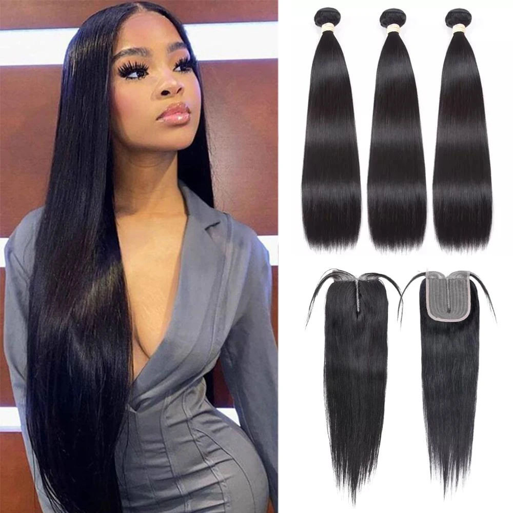 Brazilian Straight Hair Bundles With Closure Remy Bone Straight Human Hair Weave Bundles With T Part Lace Closure With Baby Hair
Brazilian Straight Hair Bundles With Closure Remy Bone Straight Human Hair Weave Bundles With T Part Lace Closure With Baby Hair