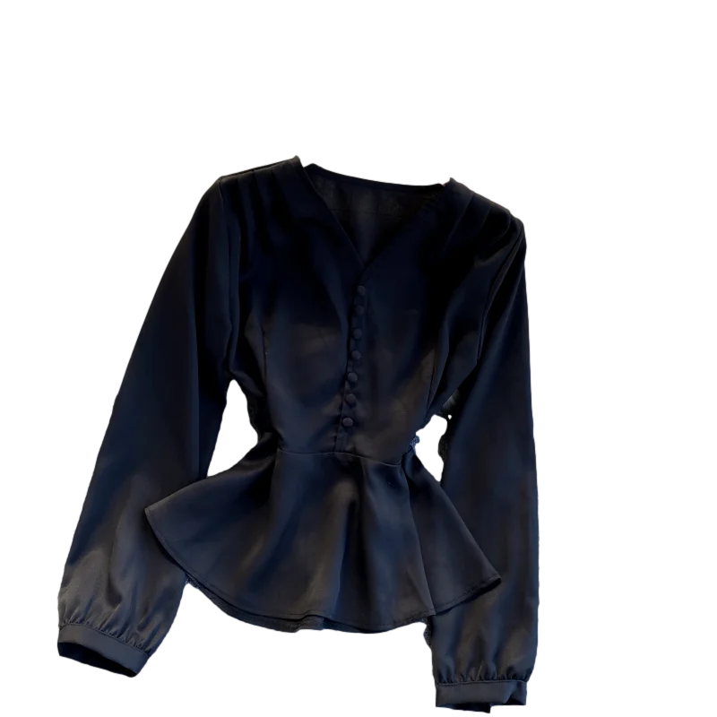 2021 New Spring Autumn Fashion Temperament Retro Blouse Female Temperament V-neck Waist Tie Blusa Lotus Leaf Shirt C527
2021 New Spring Autumn Fashion Temperament Retro Blouse Female Temperament V-neck Waist Tie Blusa Lotus Leaf Shirt C527