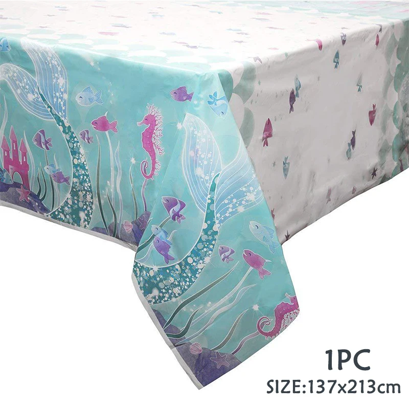 137*213cm Mermaid Disposable Table Cloth Flamingo Wedding Birthday Table Cover Happy Birthday Party Decor Kids Girls Table Decor
137*213cm Mermaid Disposable Table Cloth Flamingo Wedding Birthday Table Cover Happy Birthday Party Decor Kids Girls Table Decor