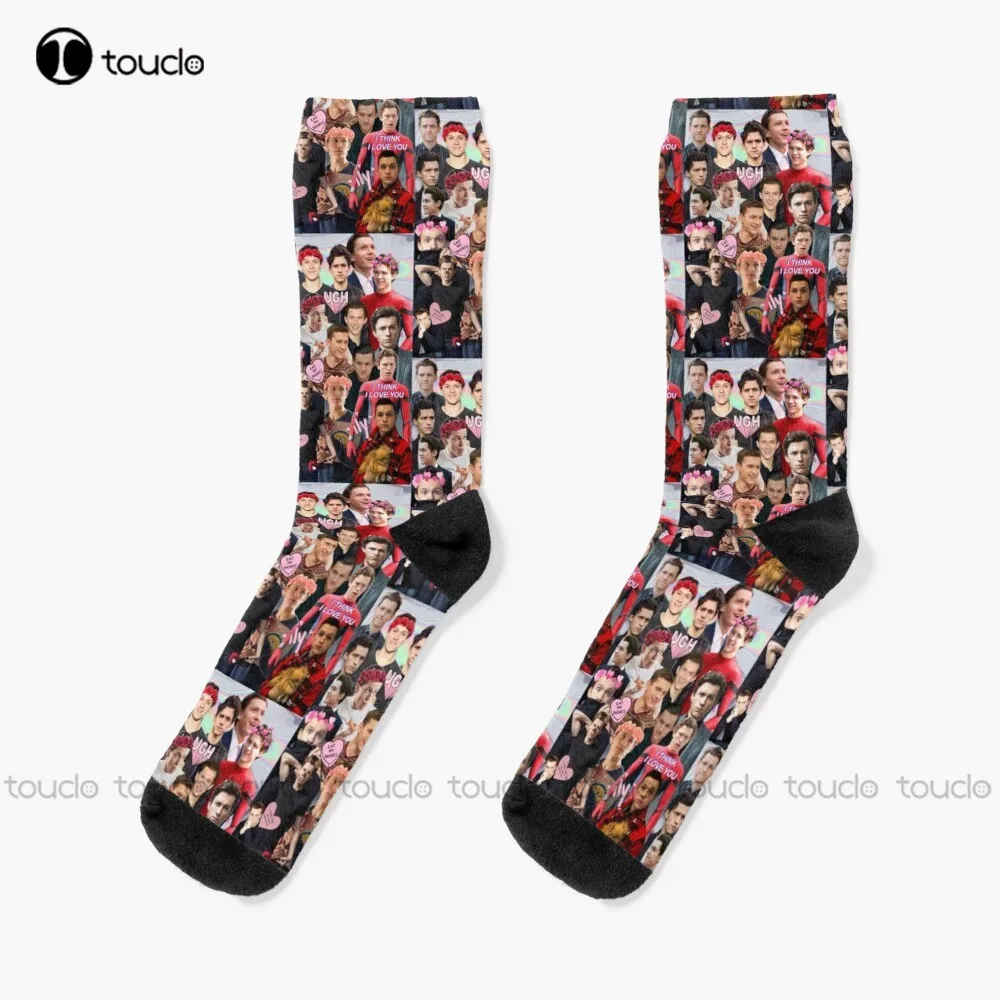 

Tom Holland Collage Socks Mens Socks Thanksgiving Christmas New Year Gift Unisex Adult Teen Youth Socks Hd High Quality Custom