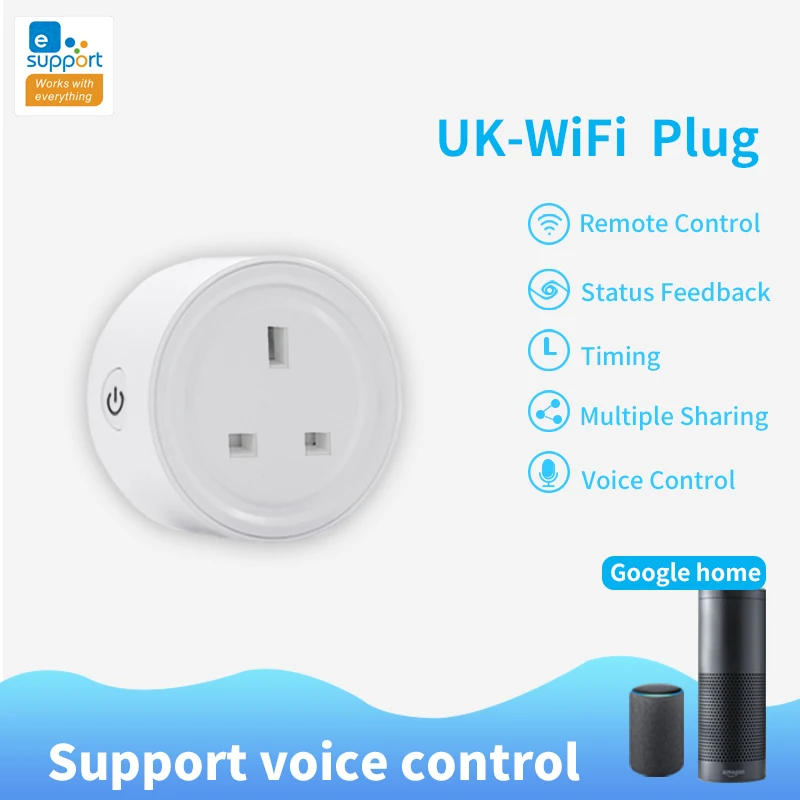 New Home Remote Control UK Plug 100V-240V 10A Oice Control WIFI Smart Socket Timing Remote Control Work With Amazon Alexa Google
New Home Remote Control UK Plug 100V-240V 10A Oice Control WIFI Smart Socket Timing Remote Control Work With Amazon Alexa Google