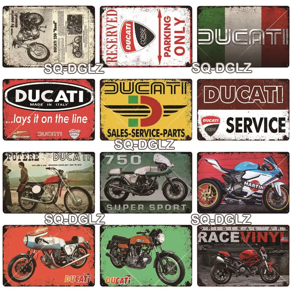 Поездок на мотоцикле Ducati металлический знак Винтаж Жестяная Табличка с надписью
