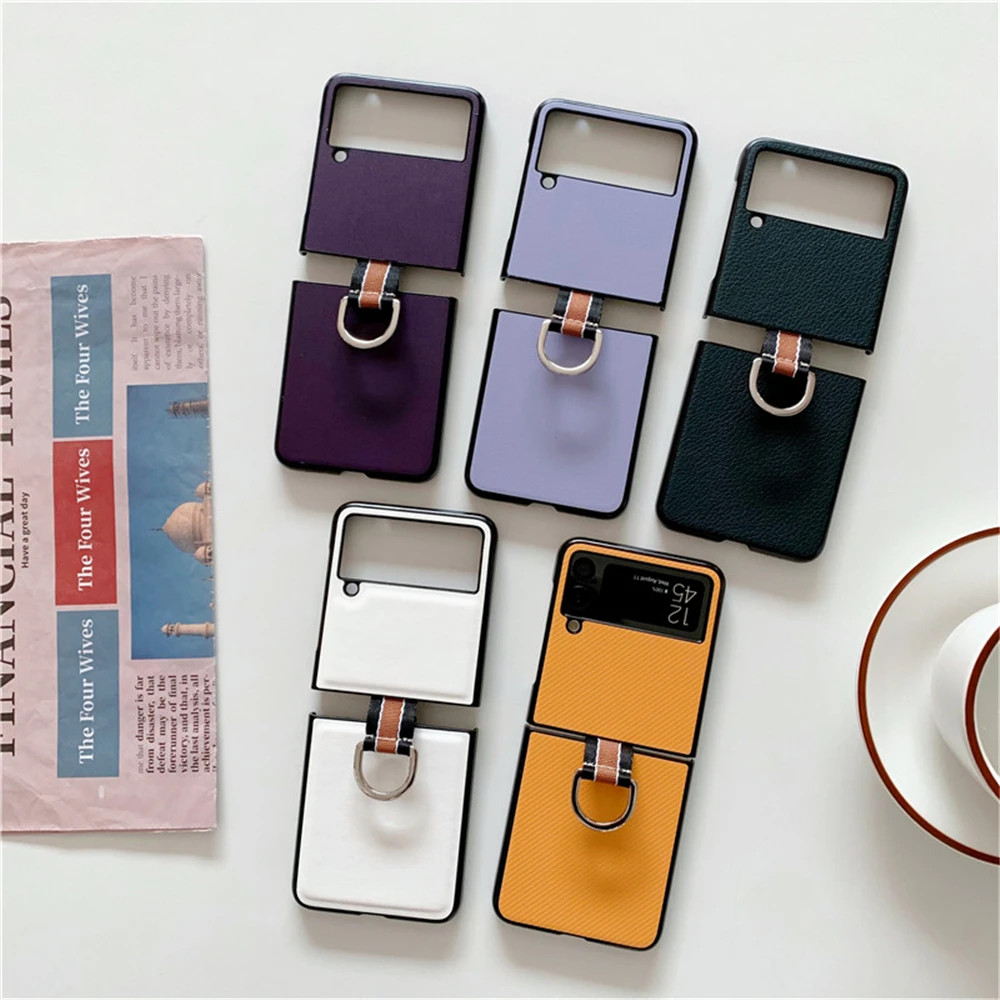 Case for Samsung Z Flip 3 with Metal Ring Leather Cover Material Luxury Shell for Men and Women Galaxy Z Flip 3 Cases
Case for Samsung Z Flip 3 with Metal Ring Leather Cover Material Luxury Shell for Men and Women Galaxy Z Flip 3 Cases