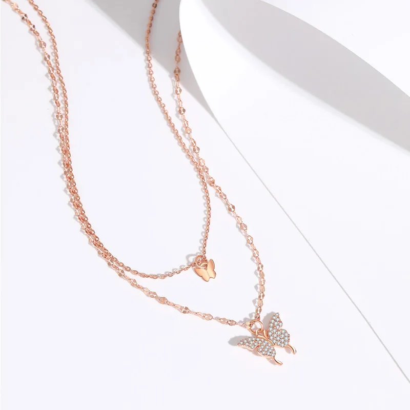 925 Sterling Silver Color O-Chain Double Layer Exquisite Butterfly Pendant Choker Necklace Wedding Gift For Women Fine Jewelry
925 Sterling Silver Color O-Chain Double Layer Exquisite Butterfly Pendant Choker Necklace Wedding Gift For Women Fine Jewelry