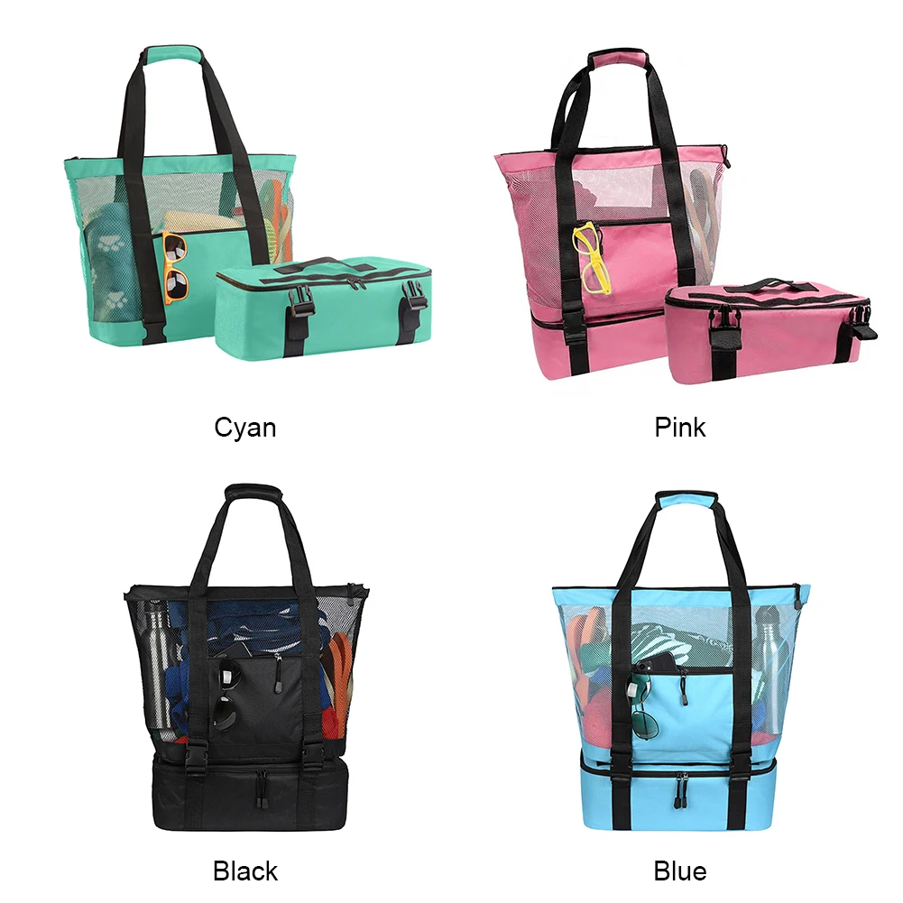 Mesh Beach Bag Tote with Detachable Insulated Cooler Bag Large Capacity Zipper Beach Gear Pool Bag for Women 
Mesh Beach Bag Tote with Detachable Insulated Cooler Bag Large Capacity Zipper Beach Gear Pool Bag for Women
