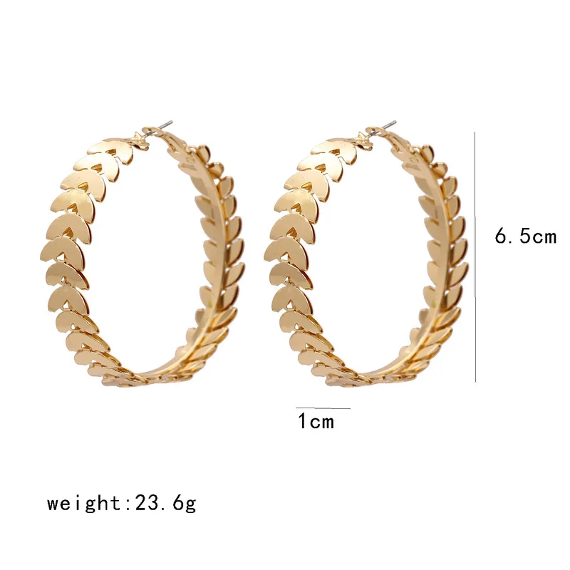 LOVOACC Vintage Metallic Leaves Large Hoop Earrings for Women Mujer Gold Color Alloy Geometric Circle Statement Earrings Jewelry
LOVOACC Vintage Metallic Leaves Large Hoop Earrings for Women Mujer Gold Color Alloy Geometric Circle Statement Earrings Jewelry