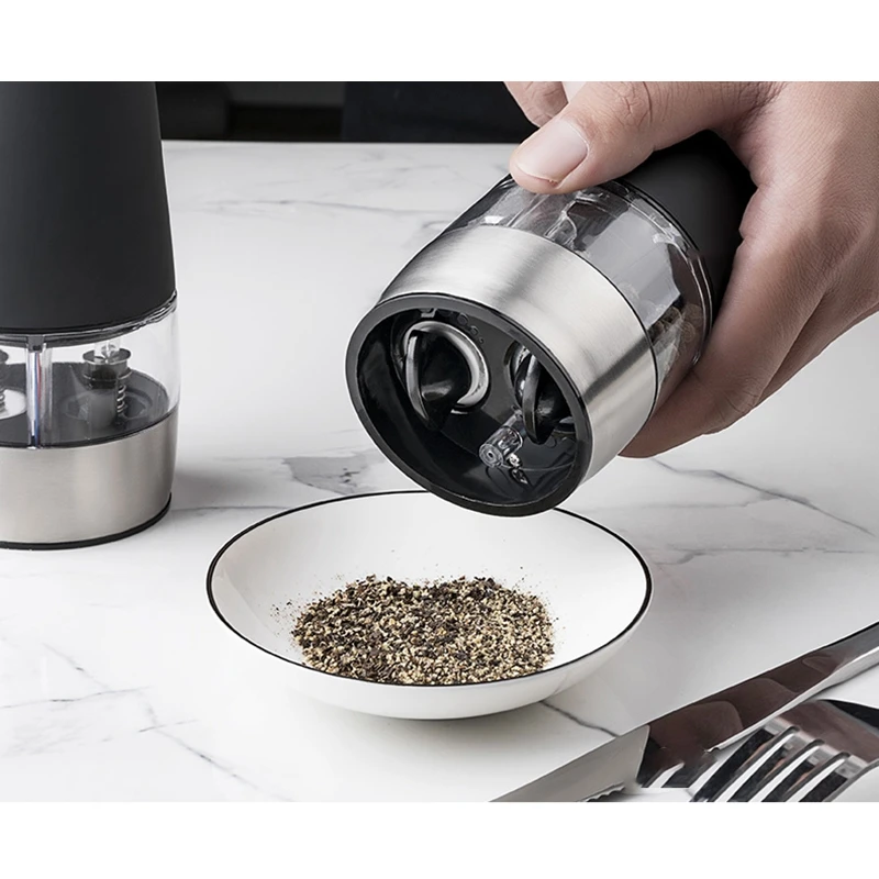 Electric Pepper Grinder, Salt or Pepper Mill & Adjustable Coarseness, One Hand Automatic Operation, Stainless Steel
Electric Pepper Grinder, Salt or Pepper Mill & Adjustable Coarseness, One Hand Automatic Operation, Stainless Steel