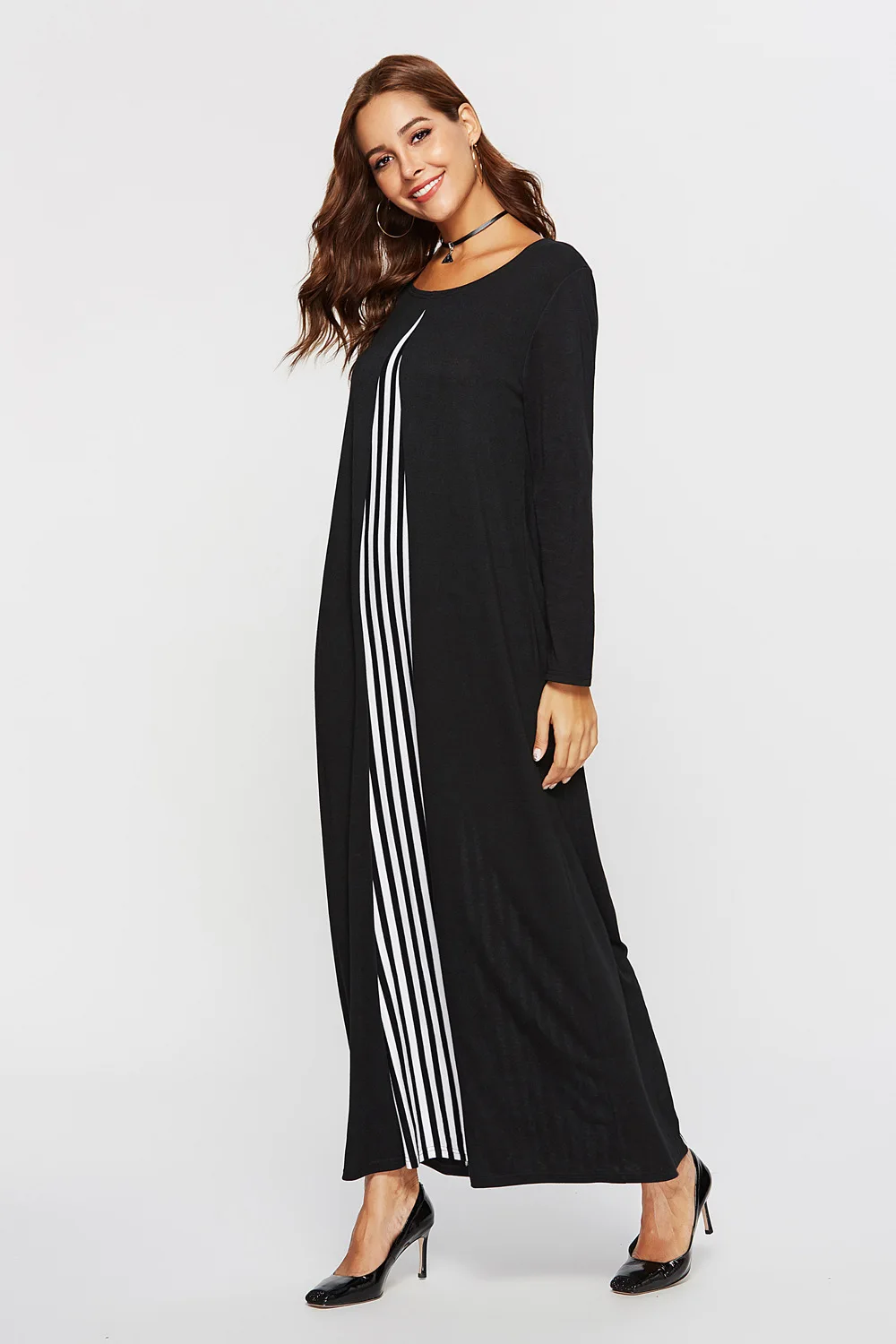 New Autumn Muslim Abaya Dress Women Moroccan Kaftan Striped Islamic Clothing Musulman Maxi Vestidos UAE Jlbab Hijab Dresses 2020
New Autumn Muslim Abaya Dress Women Moroccan Kaftan Striped Islamic Clothing Musulman Maxi Vestidos UAE Jlbab Hijab Dresses 2020