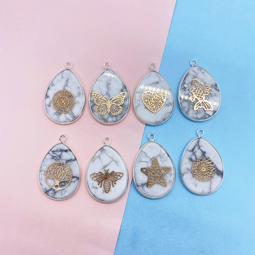 Natural Stone Pendant White Turquoise Water Drop Shape Transparent Jewellery Charms for Jewelry Making DIY Necklace Accessories
Natural Stone Pendant White Turquoise Water Drop Shape Transparent Jewellery Charms for Jewelry Making DIY Necklace Accessories