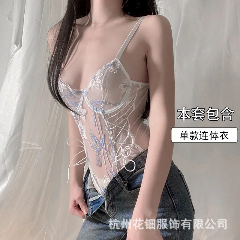 Embroidery Sexy Mesh Transparent Tight Body Sculpting Leotard Women's Leotard Summer Thin Section
Embroidery Sexy Mesh Transparent Tight Body Sculpting Leotard Women's Leotard Summer Thin Section