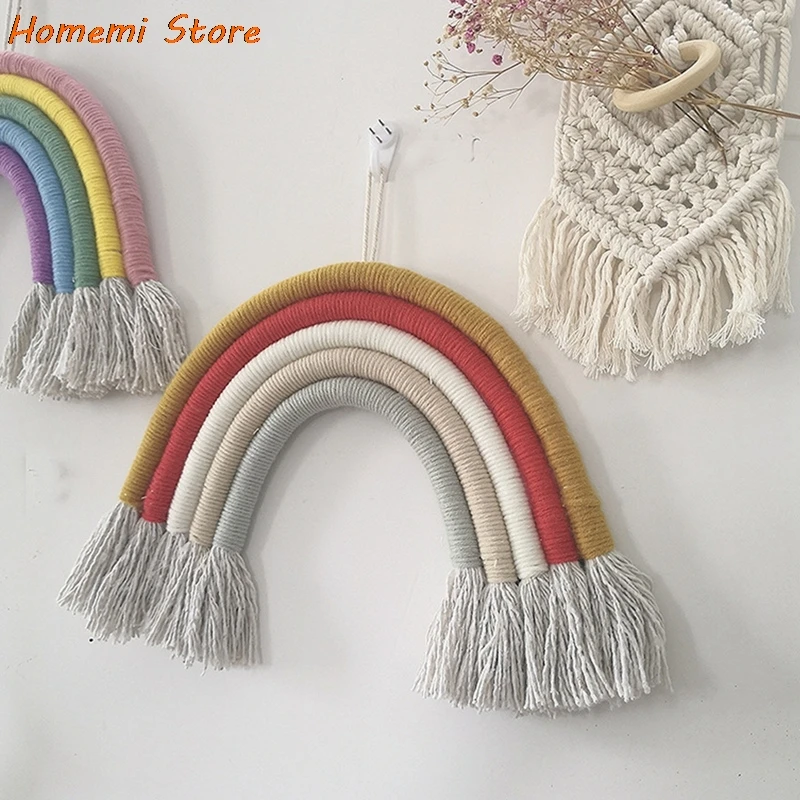 Rainbow Wall Hanging Woven Wall Hanging Macrame Wall Hanging For Nursery Living Room Home Decoration