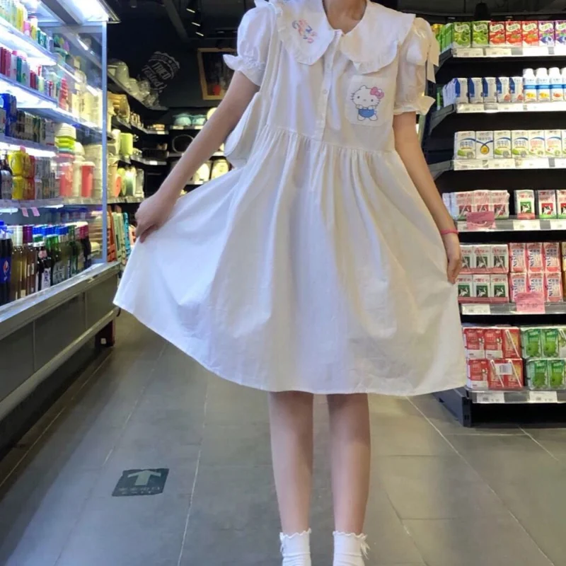 HOUZHOU Kawaii Dress Women Summer Sweet Japanese Preppy Style Midi Dresses Cute Peter Pan Collar Puff Sleeve Princess Sundress
HOUZHOU Kawaii Dress Women Summer Sweet Japanese Preppy Style Midi Dresses Cute Peter Pan Collar Puff Sleeve Princess Sundress