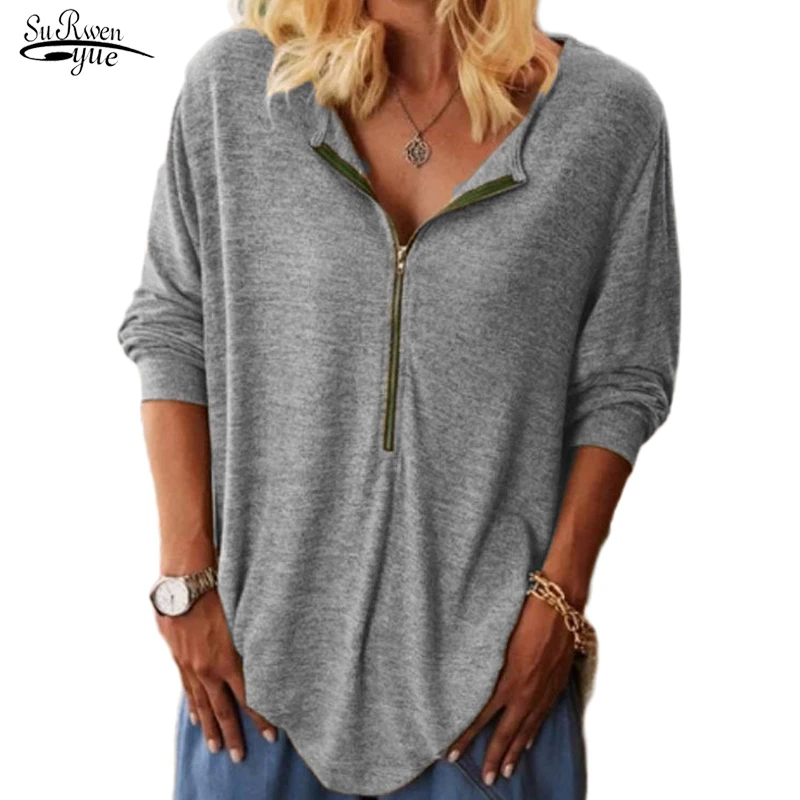 Spring and Summer Elegant T-shirt Fashion Long Sleeve Women Tshirts 2022 Zipper V-neck Vintage Casual Soft Top T-shirt 18298
Spring and Summer Elegant T-shirt Fashion Long Sleeve Women Tshirts 2022 Zipper V-neck Vintage Casual Soft Top T-shirt 18298