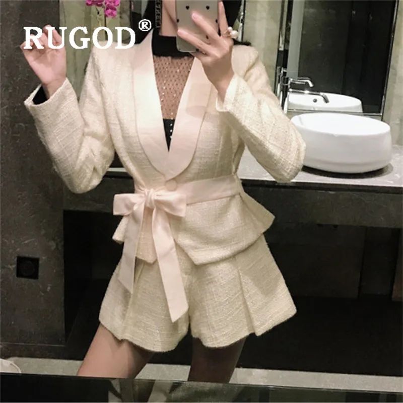 Женский твидовый костюм RUGOD яркий Шелковый комплект из двух предметов в