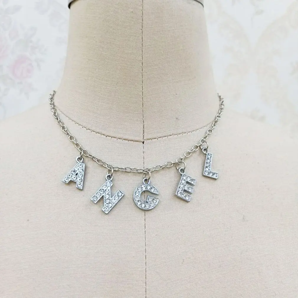 Harajuku Letter Crystal Angel Necklace Chain BABY Rhinestone Choker Couple Gift Pendant Aesthetic Femme Collier Women Jewelry
Harajuku Letter Crystal Angel Necklace Chain BABY Rhinestone Choker Couple Gift Pendant Aesthetic Femme Collier Women Jewelry