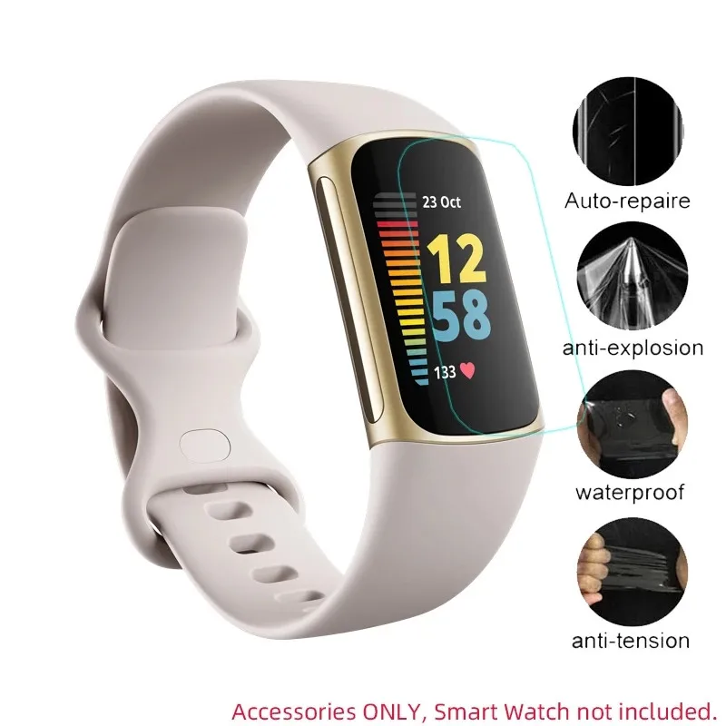 Мягкая прозрачная защитная пленка из ТПУ для смарт-браслета Fitbit Charge 5/4/3, 6 упаковок 
Мягкая прозрачная защитная пленка из ТПУ для смарт-браслета Fitbit Charge 5/4/3, 6 упаковок