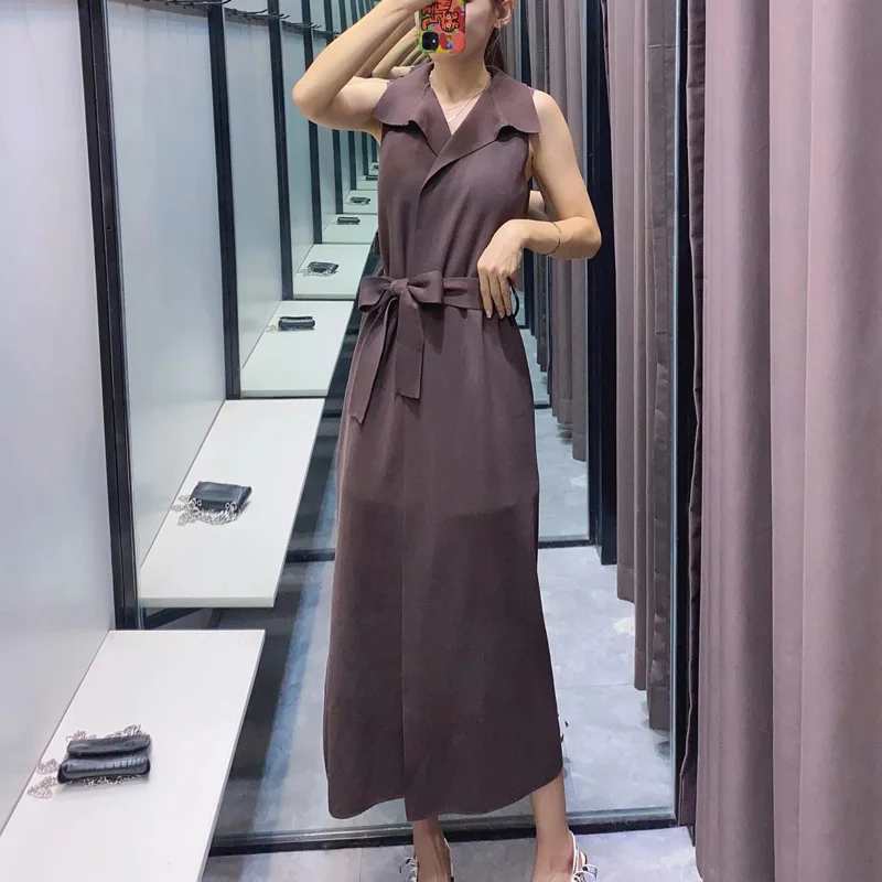 New Fashion Women's Lapel Sleeveless Vest With belt Long Knitted Vest Chic Slim-fit Sweater Vest xw1271
New Fashion Women's Lapel Sleeveless Vest With belt Long Knitted Vest Chic Slim-fit Sweater Vest xw1271