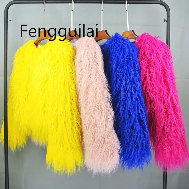 FENGGUILAI Colorful Boho Furry Faux Fur Coat Plus Size Women Fur Coats Autumn Winter BLUE Faux Fur Shaggy Jacket Fourrure blue
FENGGUILAI Colorful Boho Furry Faux Fur Coat Plus Size Women Fur Coats Autumn Winter BLUE Faux Fur Shaggy Jacket Fourrure blue