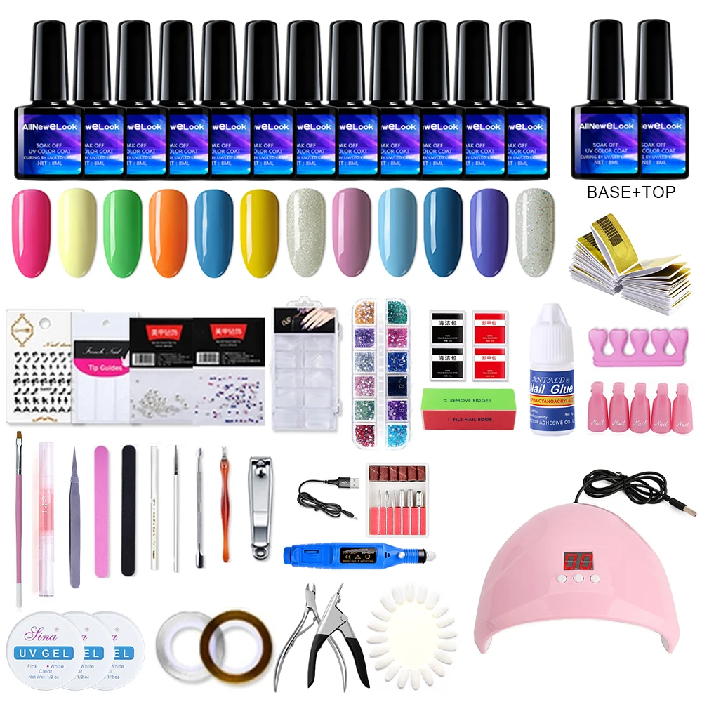 Allnewelook Nail Polish Set Electric Nail Drill Machine UV LED Lamp Dryer 12pcs Nail Set Gel Polish Tools
Allnewelook Nail Polish Set Electric Nail Drill Machine UV LED Lamp Dryer 12pcs Nail Set Gel Polish Tools