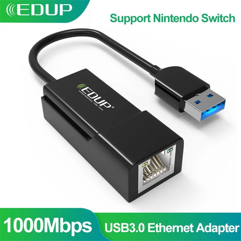 EDUP USB to Ethernet Switch Adapter Hub USB 3.0 to 10/100/1000 Mbps Gigabit Ethernet RJ45 LAN Converter For Nintendo Switch 
EDUP USB to Ethernet Switch Adapter Hub USB 3.0 to 10/100/1000 Mbps Gigabit Ethernet RJ45 LAN Converter For Nintendo Switch