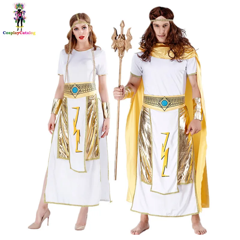 

Египетские истории фантазии пары костюм Хэллоуин египетская королева костюмы императрица Божественная Униформа человек Ramses Воин одежда