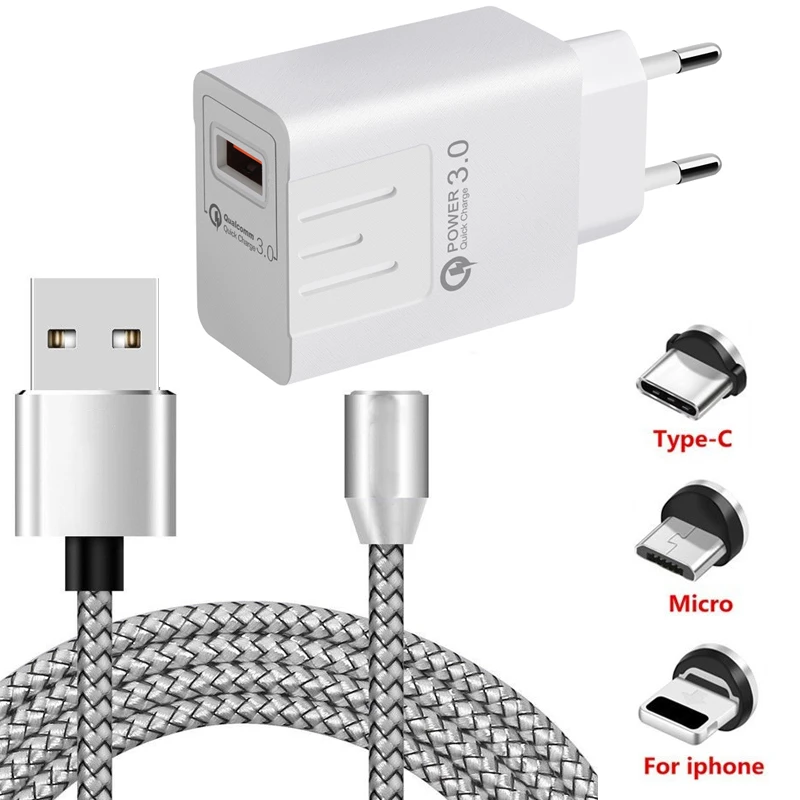 Фото Магнитный кабель Micro usb type C для iPhone samsung Android мобильного телефона быстрое зарядное