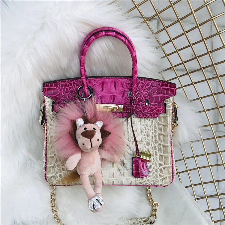 New bag alligator bone pattern color contrast cow leather women's bag 
New bag alligator bone pattern color contrast cow leather women's bag