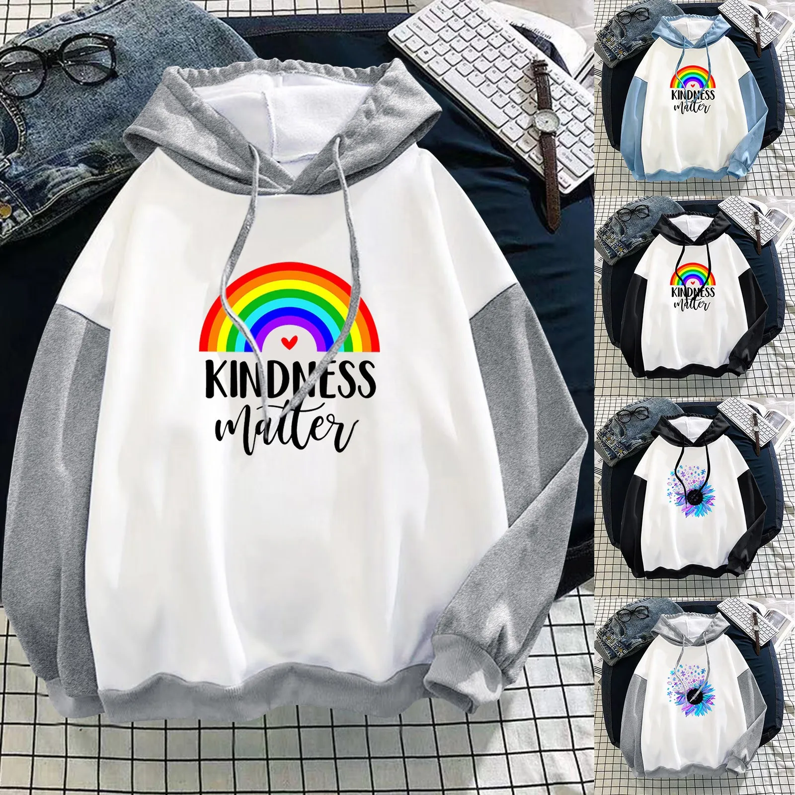 Women's Hoodies Harajuku Hoodie Oversized Jacket Coat Color Block Striped Hooded Streetwear Long Sleeve Casual Sweatshirt Top
Women's Hoodies Harajuku Hoodie Oversized Jacket Coat Color Block Striped Hooded Streetwear Long Sleeve Casual Sweatshirt Top