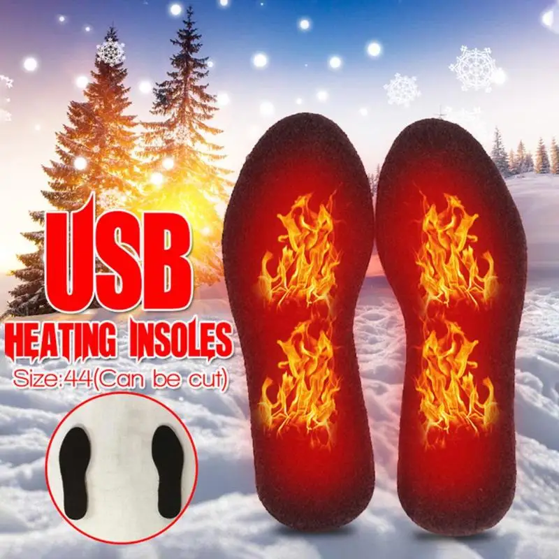 1 пара стельки для обуви с электрическим подогревом подогреватель ног USB зимние