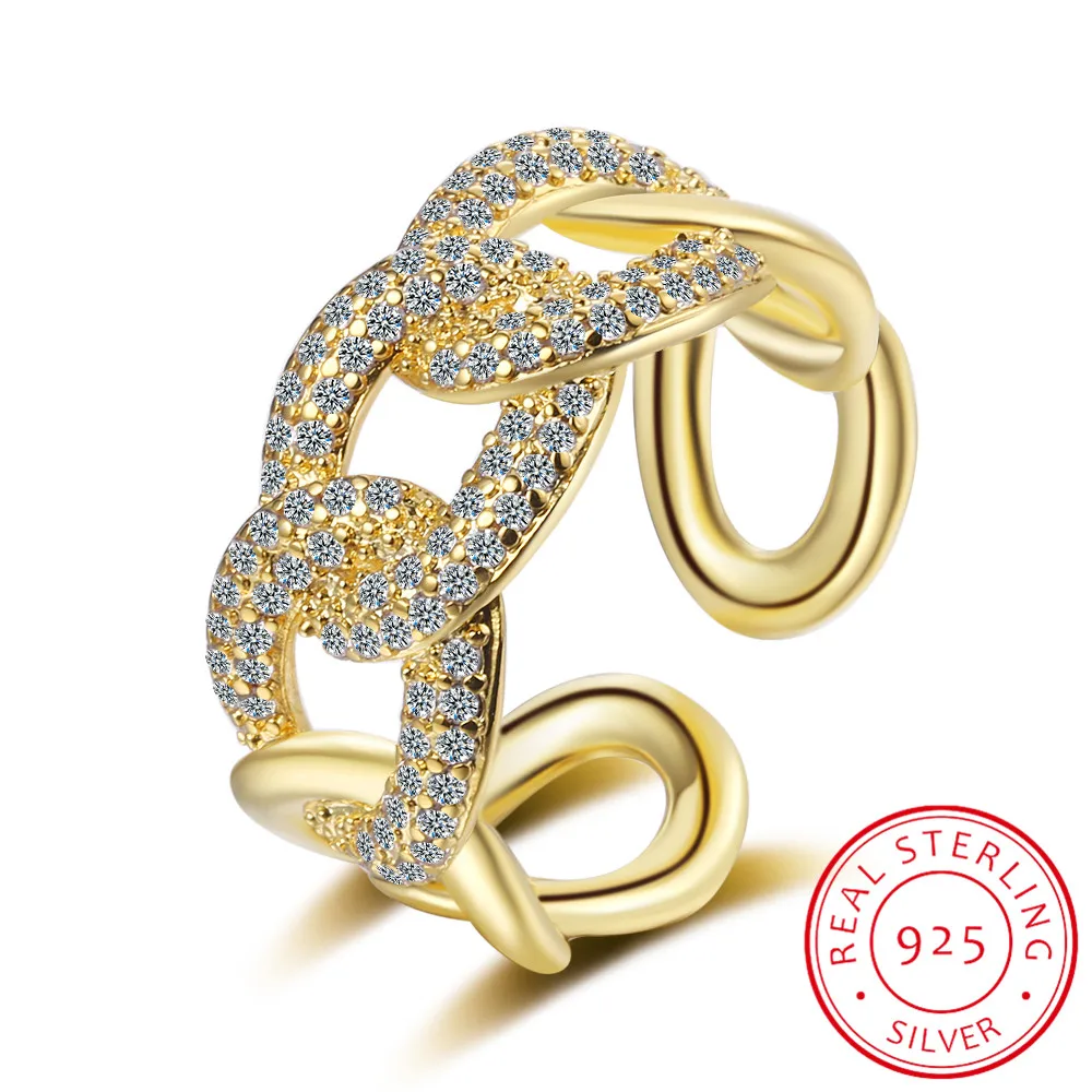 LEKANI 925 Sterling Silver Weave Wide Chain Rings 18K Gold Openwork High Quality Minimalist Rings for Women Elegant Jewelry
LEKANI 925 Sterling Silver Weave Wide Chain Rings 18K Gold Openwork High Quality Minimalist Rings for Women Elegant Jewelry