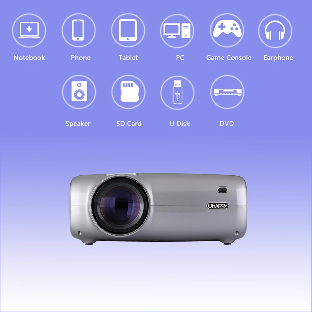 Uhappy U43 светодиодный жк проектор 1080P домашний кинотеатр пульт дистанционного