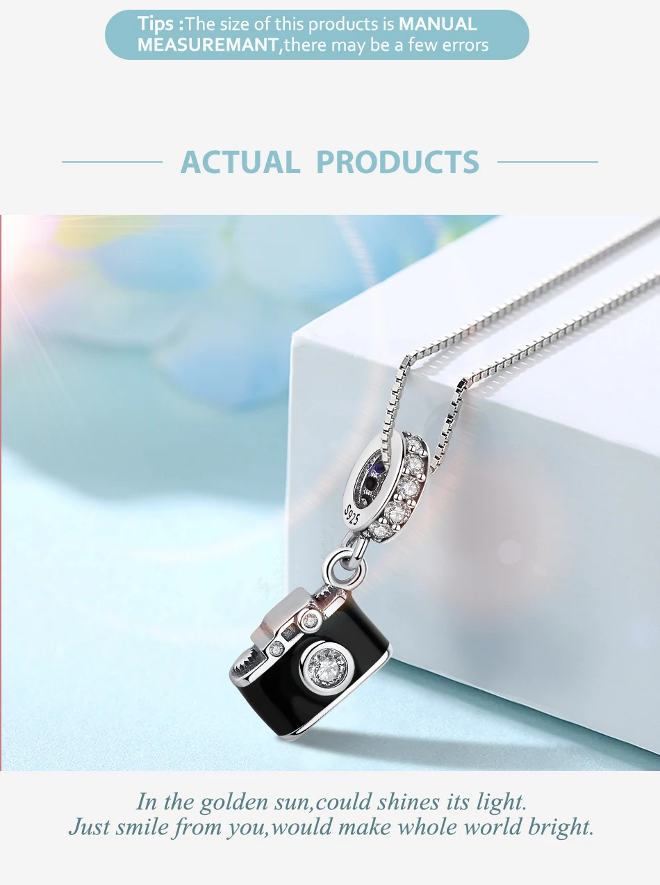 Fashion 925 Sterling Silver Beads Black Enamel Crystal Camera Charms fit Original Bracelet Women DIY Jewelry Accessories
Fashion 925 Sterling Silver Beads Black Enamel Crystal Camera Charms fit Original Bracelet Women DIY Jewelry Accessories