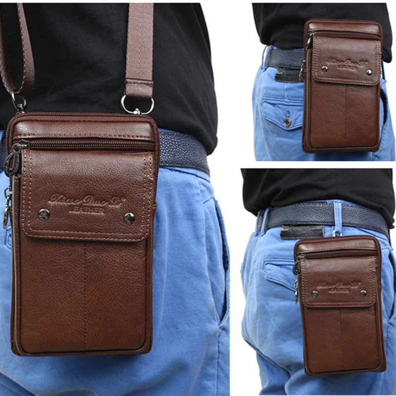 Genuine Leather Men Small Shoulder Messenger Hook Bag Fanny Pack 7'' Male Cell/Mobile Phone Case Cross Body Waist Belt Pack Bags 
Genuine Leather Men Small Shoulder Messenger Hook Bag Fanny Pack 7'' Male Cell/Mobile Phone Case Cross Body Waist Belt Pack Bags