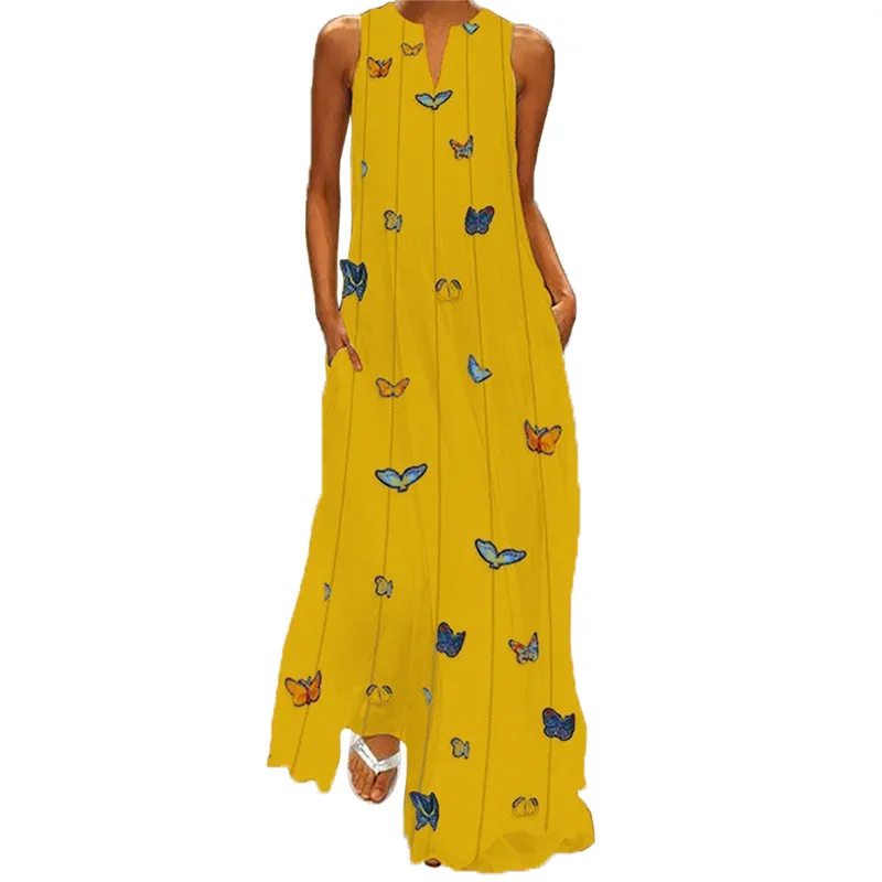 Women Butterfly Printed Tank Dresses Summer Plus Size V Neck Maxi Dress for Women Casual Loose Long Printed No Sleeve Clothing
Women Butterfly Printed Tank Dresses Summer Plus Size V Neck Maxi Dress for Women Casual Loose Long Printed No Sleeve Clothing