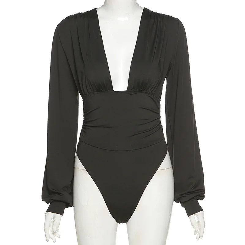 2021 Sexy Low-Cut Solid Color Long Sleeves Women's Bodysuit Autumn Elegant Vintage Bodycon Jumpsuit Tops Skinny Rompers Ladies
2021 Sexy Low-Cut Solid Color Long Sleeves Women's Bodysuit Autumn Elegant Vintage Bodycon Jumpsuit Tops Skinny Rompers Ladies